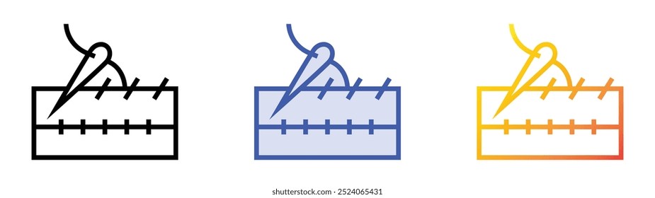 sew icon. Linear, Blue Fill and Gradient Style Design Isolated On White Background