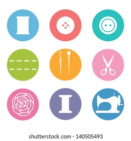Sew icon set in flat style