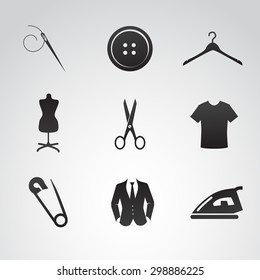 Sew icon set. Vector art.