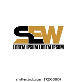 SEW letter monogram logo design vector
