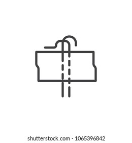 Sew outline icon. linear style sign for mobile concept and web design. Thread and cloth simple line vector icon. Symbol, logo illustration. Pixel perfect vector graphics