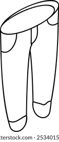 Sew Pajama Pants From a Pattern isometric outline concept, Making a sleepwear bottom vector icon, custom tailoring symbol, Made-to-measure clothing sign,Sewist materials stock illustration