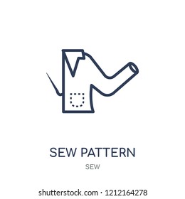Sew Pattern icon. Sew Pattern linear symbol design from Sew collection. Simple outline element vector illustration on white background.