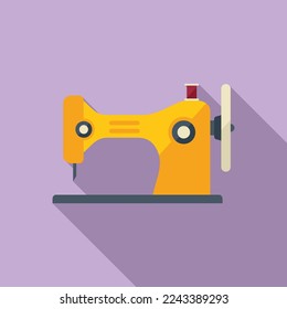 Sew repair machine icon flat vector. Clothing cleaning. Manufacture tailor