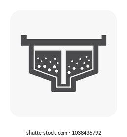Sewage clarifier or settling tanks icon, Built with mechanical for removal solids by sedimentation, That is a physical water treatment process in water treatment plant, Vector illustration design icon