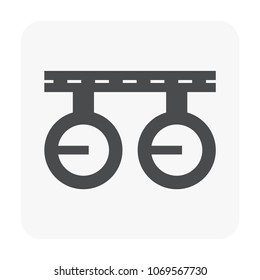 Sewage clarifier or settling tanks icon, Built with mechanical for removal solids by sedimentation, That is a physical water treatment process in water treatment plant, Vector illustration design icon