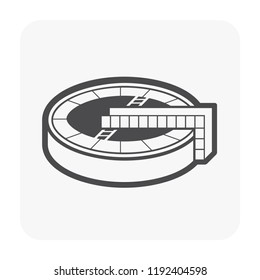 Sewage clarifier or settling tanks icon, Built with mechanical for removal solids by sedimentation, That is a physical water treatment process in water treatment plant, Vector illustration design icon