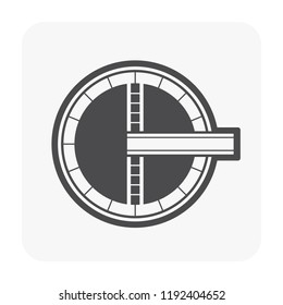 Sewage clarifier or settling tanks icon, Built with mechanical for removal solids by sedimentation, That is a physical water treatment process in water treatment plant, Vector illustration design icon