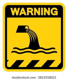 Sewage Effluent Outfall Warning Sign, Vector Illustration, Isolate On White Background Label.EPS10