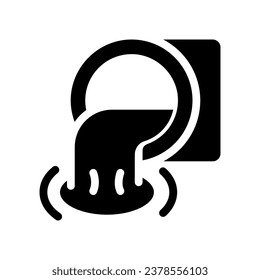 sewage glyph icon illustration vector graphic. Simple element illustration vector graphic, suitable for app, websites, and presentations isolated on white background