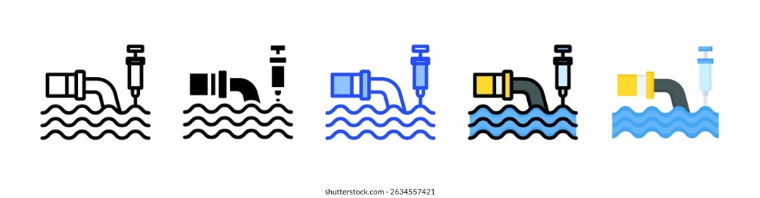 Sewage Icon Collection With Multiple Styles