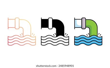 diseño de icono de aguas residuales con fondo blanco ilustración de stock