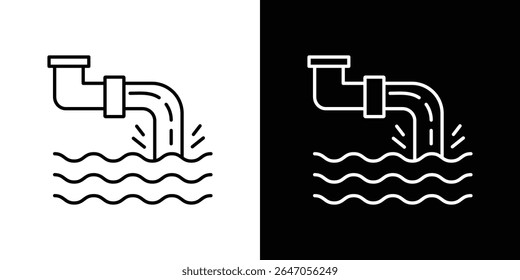 Icono de aguas residuales. Icono de Vector Diseño gráfico. Iconos de Ui Ux