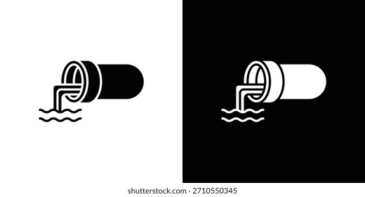 Sewage icon line art editable stroke and solid collection for app design