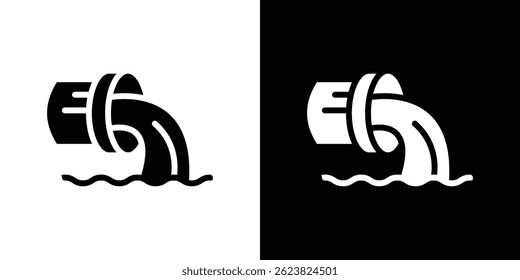 Icono de aguas residuales para diseño de interfaz de usuario de App móvil de Web de logotipo.