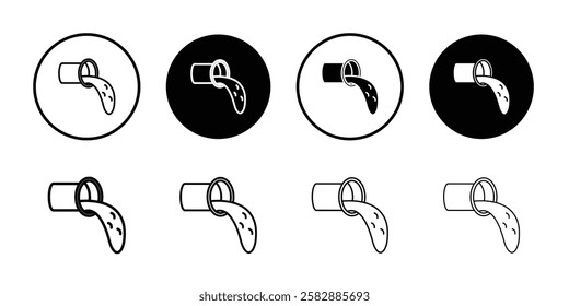 Sewage icon Outline thin set pack series
