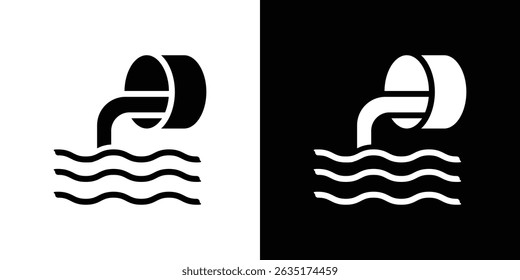 Sewage icon in solid flat trendy design style.