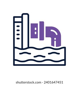 sewage icon. vector dual tone icon for your website, mobile, presentation, and logo design.