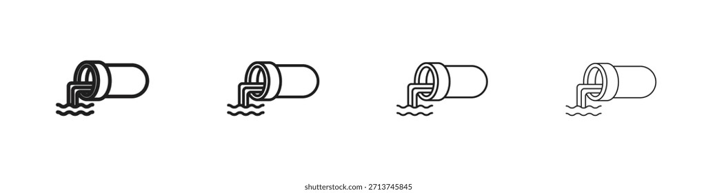 Icono de aguas residuales. Vector de pictogramas aislados.