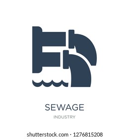 sewage icon vector on white background, sewage trendy filled icons from Industry collection, sewage vector illustration