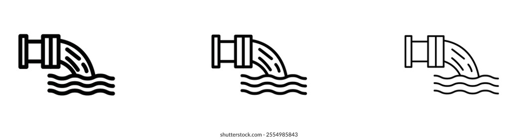 Sewage icons in tree different stroke sizes