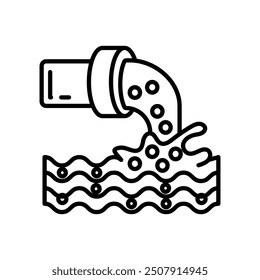 Sewage Overflows Outline Icon, Vector illustration