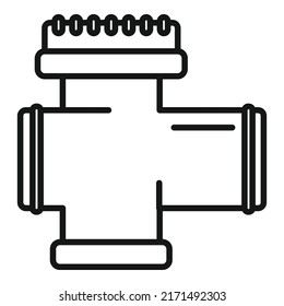 Sewage pipe icon outline vector. Drain system. Flange industrial
