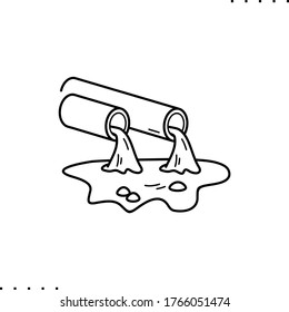 Sewage pipes vector icon in outlines 