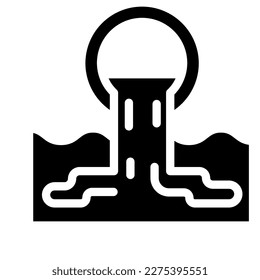 sewage solid icon illustration vector graphic 