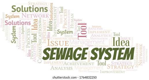 Sewage System typography vector word cloud.