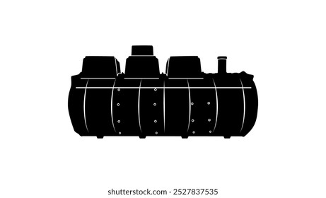 Sewage Treatment System, black isolated silhouette