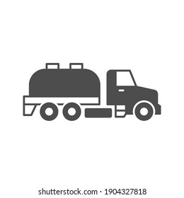 Sewage Truck Glyph Icon Or Septic Cleaning Car