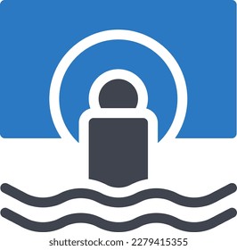 ilustración del vector de aguas residuales sobre un fondo transparente. Símbolos de calidad superior. Iconos vectoriales de glifos para diseño de conceptos y gráficos.