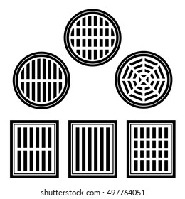 Sewer Cover Black Symbol Vector