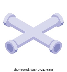 Sewer cross pipe icon. Isometric of sewer cross pipe vector icon for web design isolated on white background