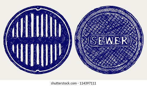 Sewer. Doodle style