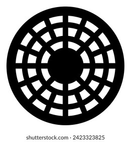 Sewer hatch manhole cover icon black color vector illustration image flat style