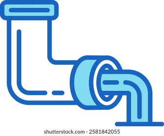 Sewer Icon Blue Vector Illustration