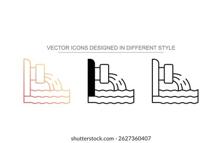 Projeto de ícone de esgoto com ilustração de estoque de fundo branco