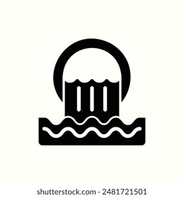 sewer icon, isolated environment theme, glyph style illustration icon