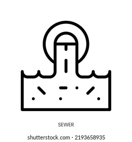 sewer icon. Line Art Style Design Isolated On White Background