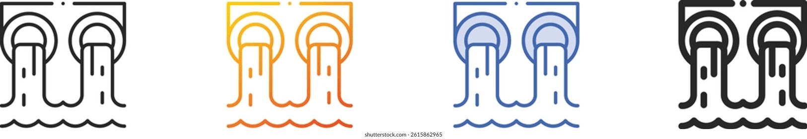 sewer icon.Thin Linear, Gradient, Blue Stroke and bold Style Design Isolated On White Background