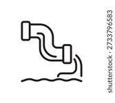 Sewer main pipe icon. Municipal wastewater systems and civil infrastructure, representing mainline sewer conduits, industrial drainage pipes, public utility engineering, and waste transport hardware.