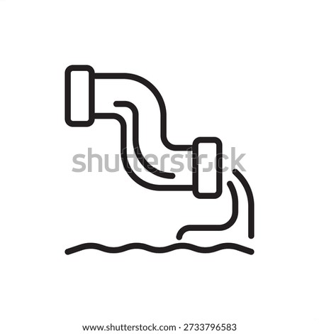 Sewer main pipe icon. Municipal wastewater systems and civil infrastructure, representing mainline sewer conduits, industrial drainage pipes, public utility engineering, and waste transport hardware.