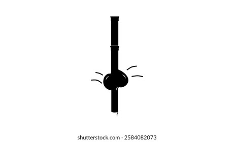 sewer pipe clog, black isolated silhouette