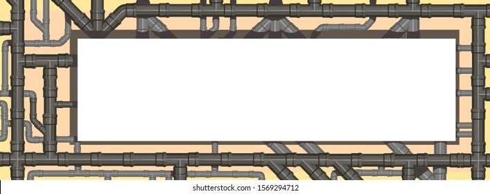 Sewer pipe. Couplings, turns, tees, adapters. Set. Fitting. Plugs and crosses. Sewerage drainage. Connections. Plumbing. Piping system. Draining. A set of elements.   Collection. Vector. Isolated.