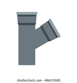 Sewer pipe icon in flat style isolated on white background. Waste water symbol vector illustration