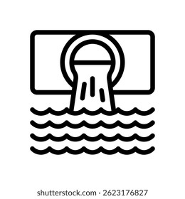 Image vectorielle des égouts pour l'élimination des déchets et les infrastructures urbaines. Illustration de drainage souterrain. Concept de système d'assainissement de Musique urbaine. Icône Ligne