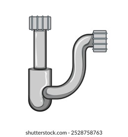 sewer waste drain trap cartoon. odor blockage, installation maintenance, cleaning fixture sewer waste drain trap sign. isolated symbol vector illustration