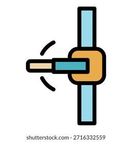 Icono de Botón de alcantarillado. Esquema de Botón de alcantarillado Vector icono de color plano aislado